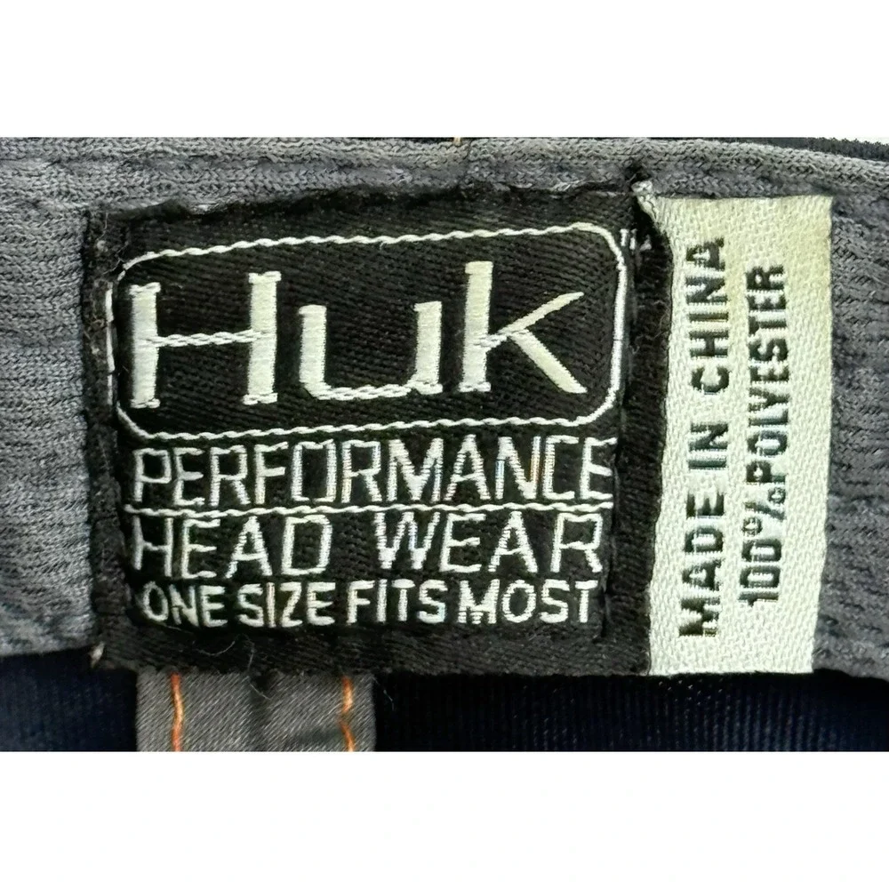 HUK Black & Orange Snapback 6 Panel Solid Trucker Baseball Cap Hat Youth NWOT